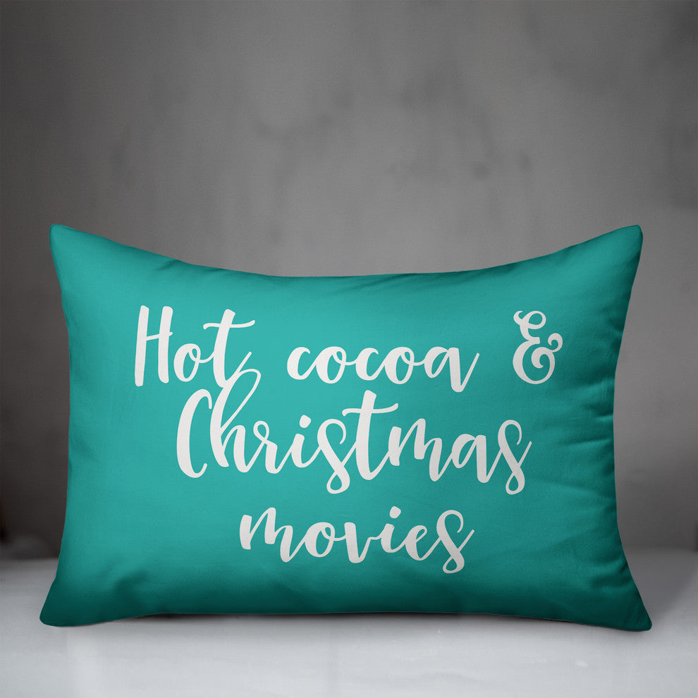 Hot Cocoa And Christmas Movies, Tartan Plaid 14x20 Lumbar Pillow
