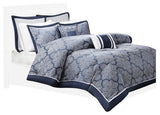 Madison Park Medina 8 Piece Jacquard Comforter Set in Navy