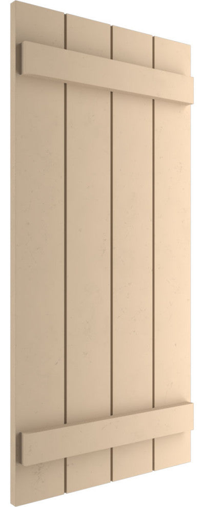 Rustic 4 Board Joined B-N-B Faux Wood Shutters, 22x50", Smooth