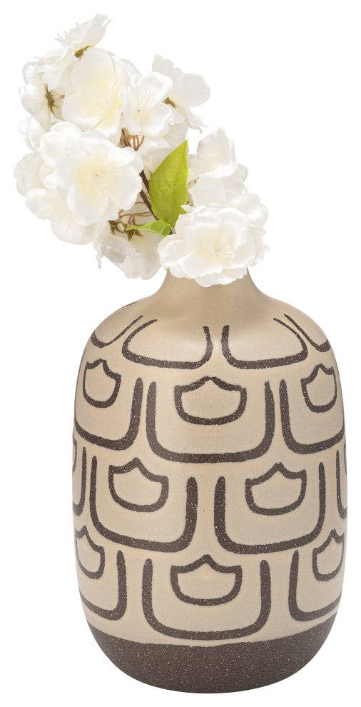 Ceramic 10"H Decoractive Vase, Irish Cream