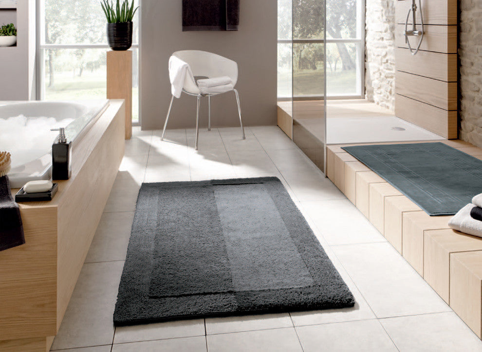 Slate Gray Thick Plush Reversible Cotton Bathroom Rug, Havana, Extra Large 1