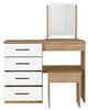 DEPOT E-SHOP Rose Makeup Dressing Table, White/Pine