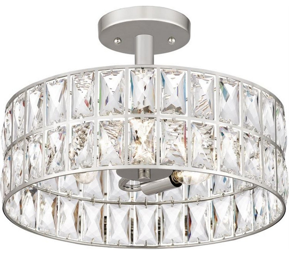 Quoizel QF4046WT Three Light Semi Flush Mount, Western Bronze Finish