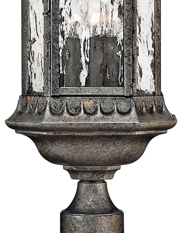 Hinkley Regal Large Post Top Or Pier Mount Lantern, Black Granite