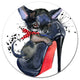 Cute Dog Over Heeled Shoe, Animal Disc Metal Artwork, 11"