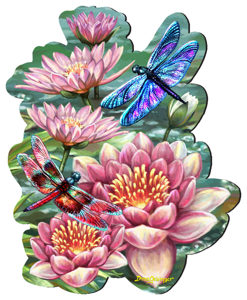 Dragonflies and Water Lilies Wildlife Wall Decor D. Gelsinger