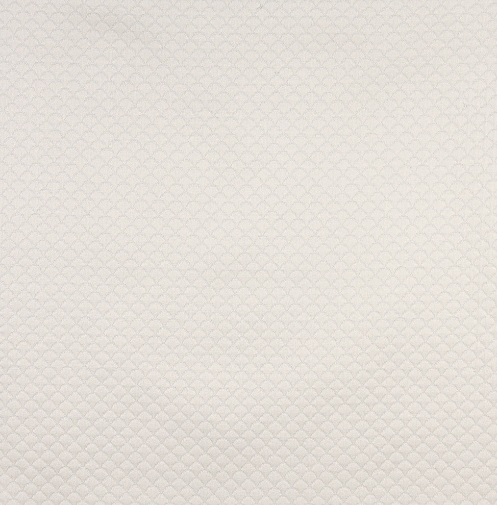 Off White Natural Quilted Small Shells Upholstery Fabric By The Yard