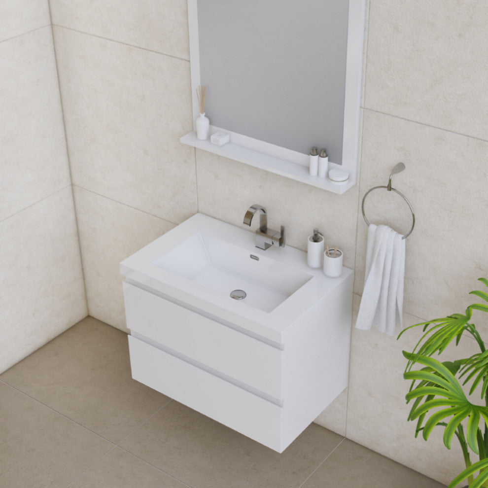 Paterno 30" Wall Mounted Bathroom Vanity With Sink, White