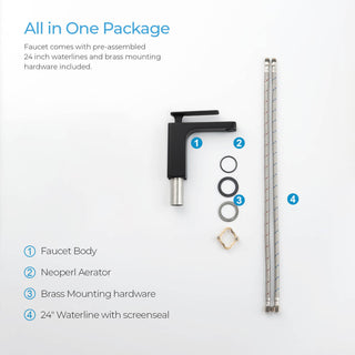 Infinity Single Handle Bathroom Faucet KBF1006, Matte Black, W/O Drain