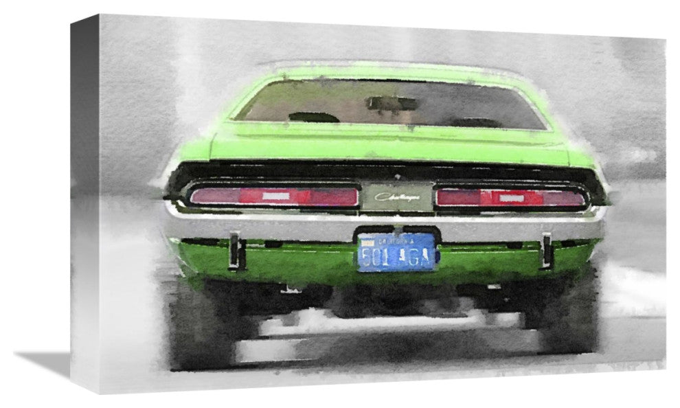 "Dodge Challenger Rear Watercolor" Fine Art Print