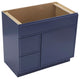 Vanity Art Birch Plywood Single Base Storage Cabinet, Blue, 36 Inch (Left Side Drawers)