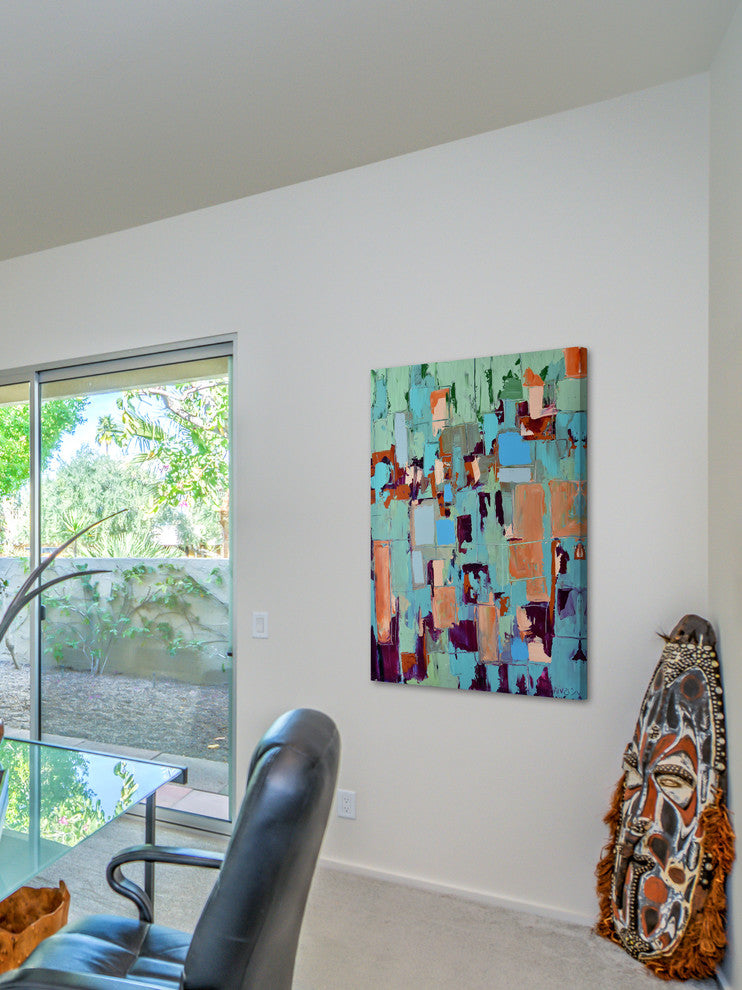 "Plunging" Painting Print on Wrapped Canvas, 12"x18"