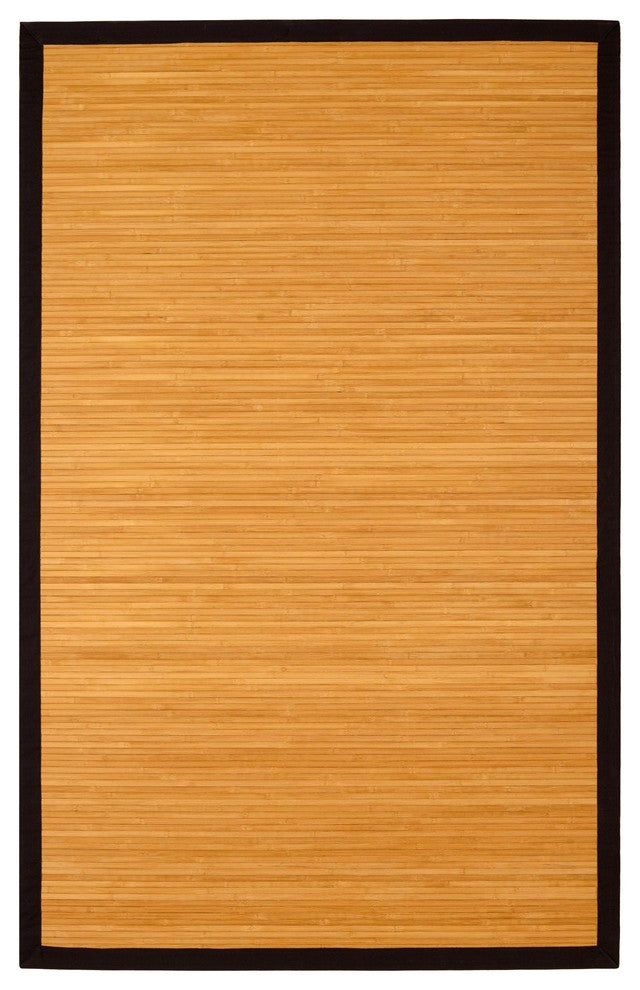 Jolene Bamboo Area Rug, Natural and Black, 6'x9'