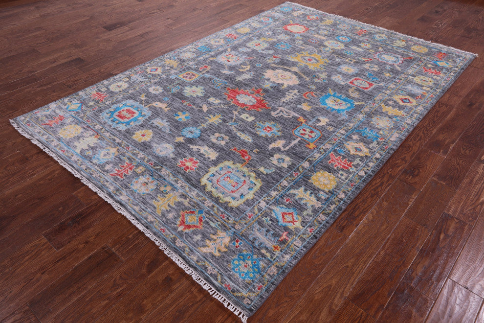 6' 1" X 9' 1" Turkish Oushak Hand Knotted Wool Rug - Q15620