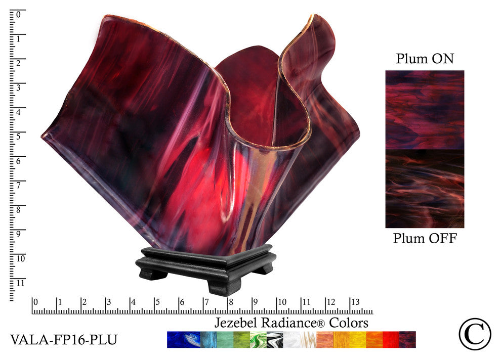 Jezebel Radiance Large Flame Vase Lamp, Plum