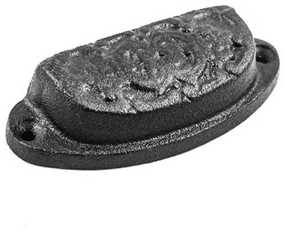 Renovators Supply Cabinet Pulls 3.18 in Black Wrought Iron Drawer Cup Bin Pulls