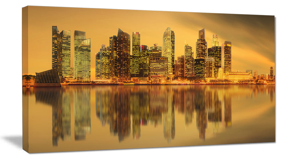"Singapore Marina Bay Skyscrapers" Canvas Print40"x20"