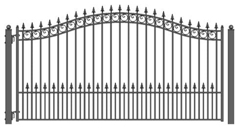 Aleko Driveway Gates Iron Wrought Steel Prague Style Single Dividable, 18'