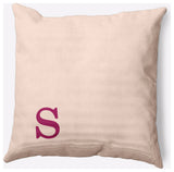 18" x 18" Modern Monogram Indoor/Outdoor Polyester Throw Pillow, Dusty Rose