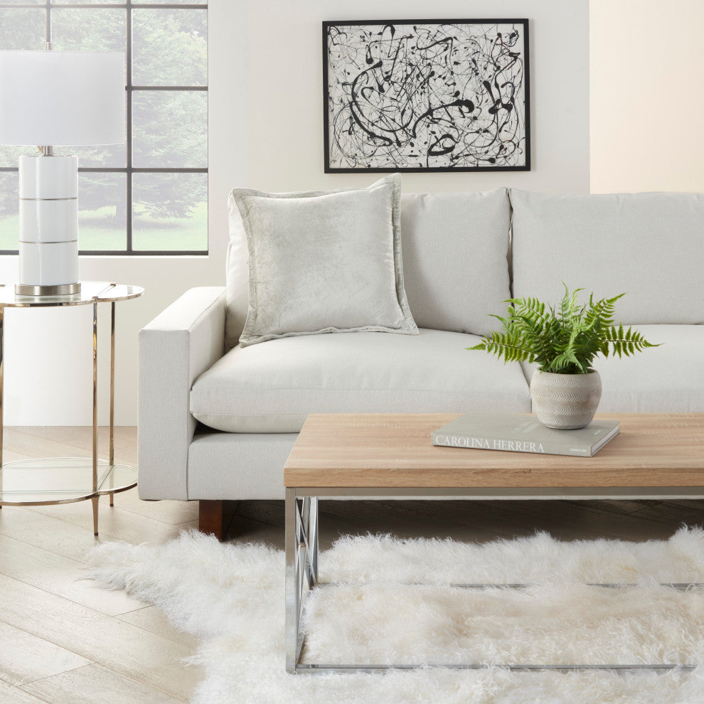 Mina Victory RC990 Throw Pillow, Light Grey, 20" X 20"