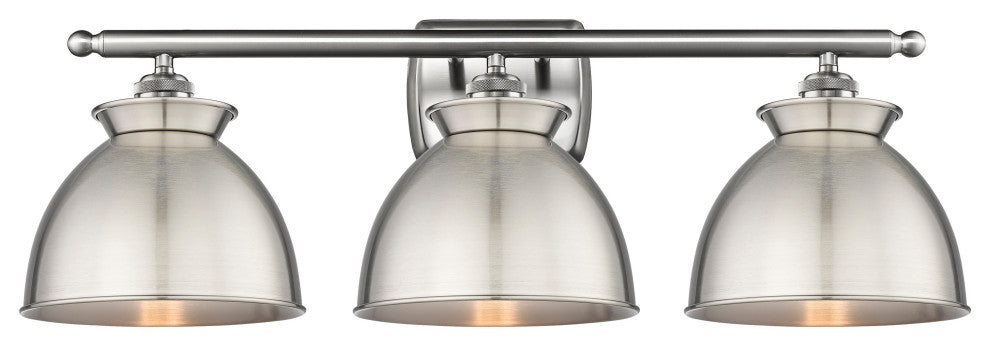 Adirondack 3-Light 28" Bath Vanity Light, Brushed Satin Nickel Shade