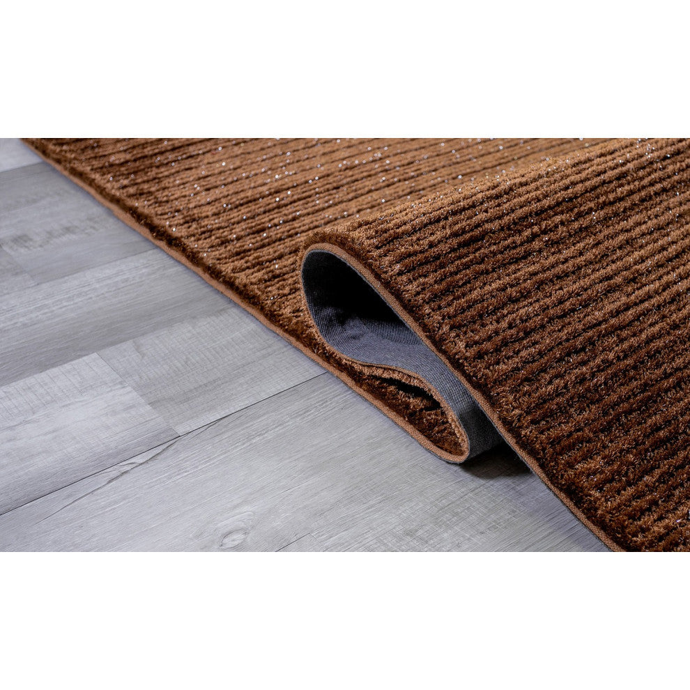 5" x 7" Brown Modern Shimmery Area Rug