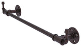 Pipeline Towel Bar with Integrated Hooks, Antique Bronze, 30"