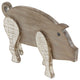 Farmhouse 9"x16" Brown Fir Wood Pig Sculpture