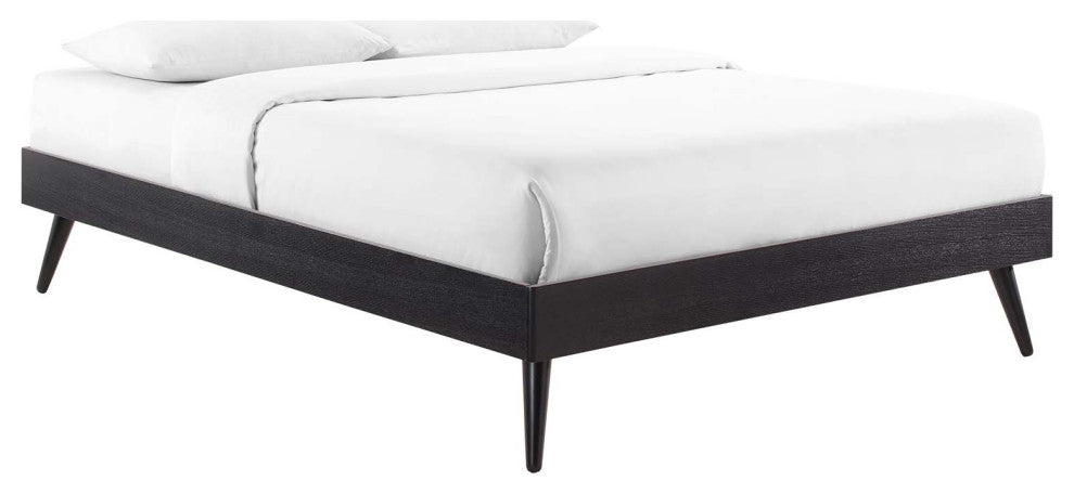 Margo King Wood Platform Bed Frame Black