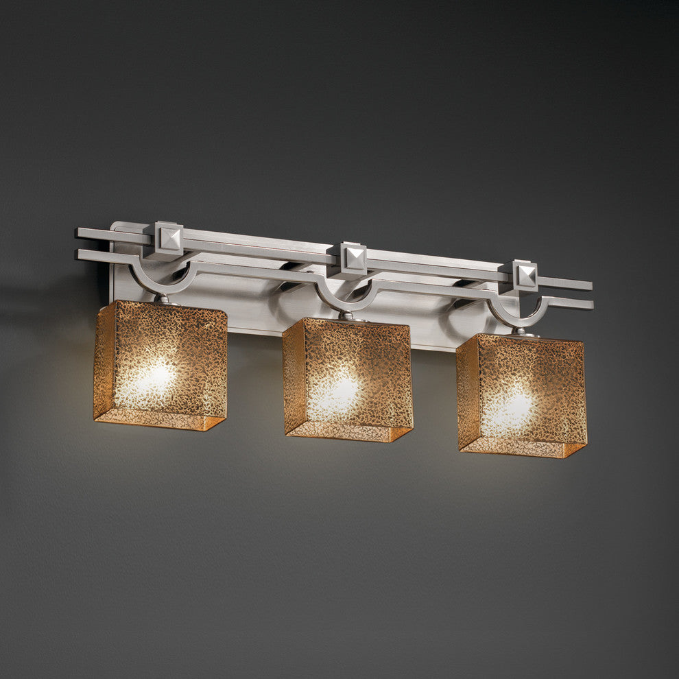Fusion Argyle 3-Light Bath Bar, Rectangle, Mercury Glass Shade