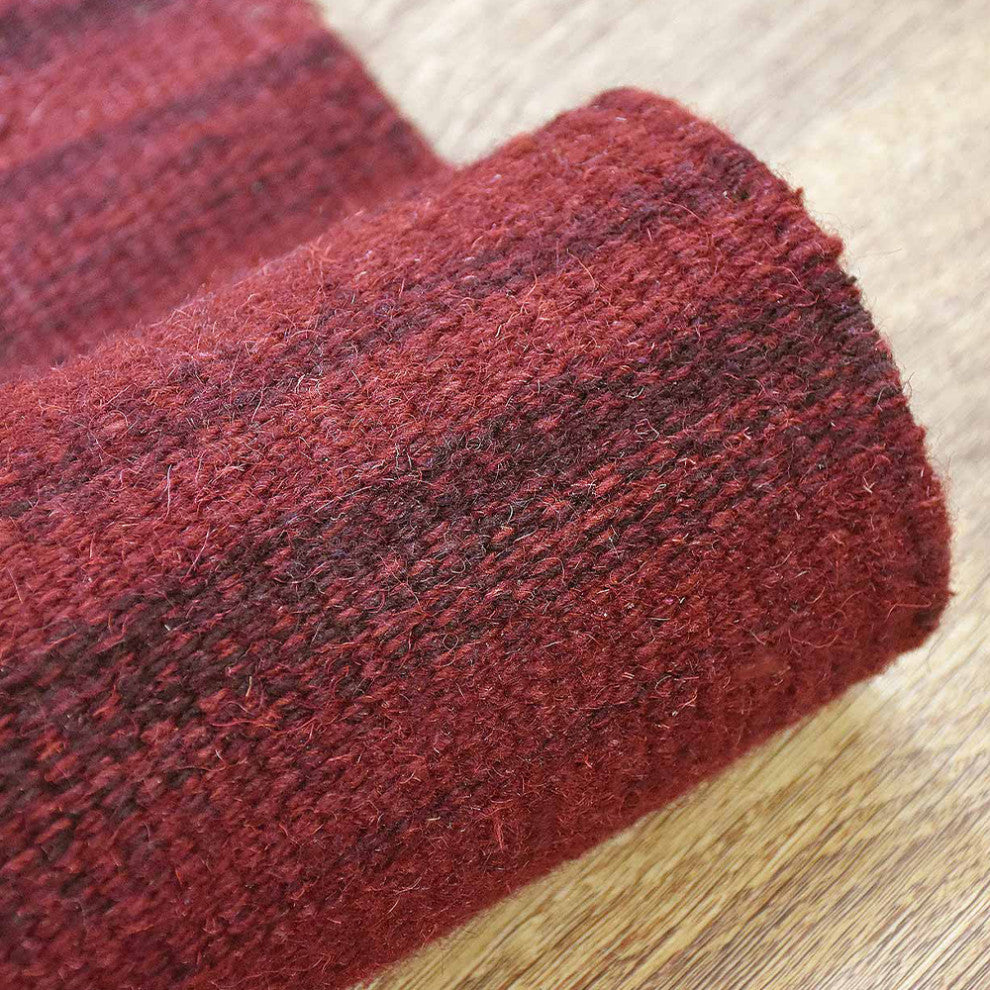 HAND WOVEN FLAT WEAVE KILIM WOOL ECO-FRIENDLY AREA RUGS-Solid,Dark Red