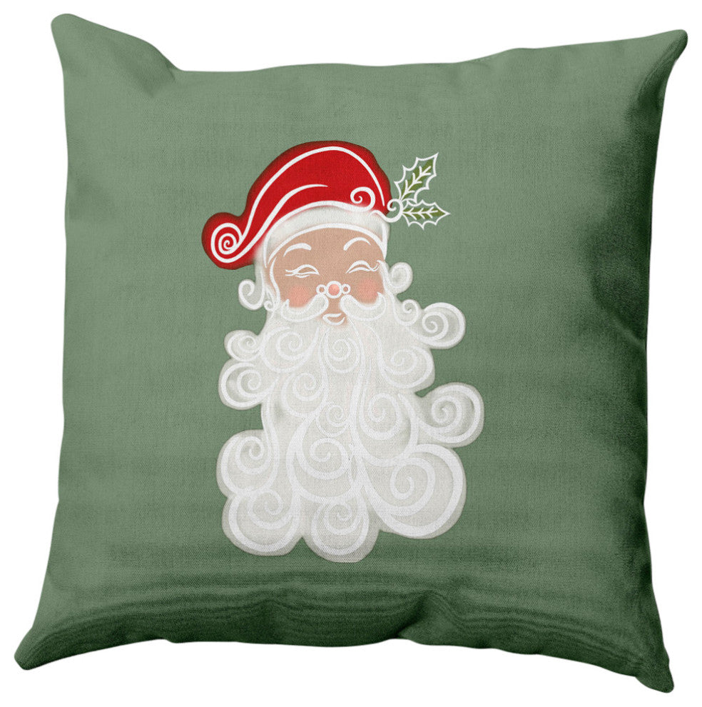 Believe in Santa Decorative Throw Pillow, Sage Green, 16"x16"