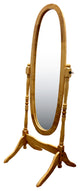 Classic Natural Finish Cheval Standing Oval Mirror