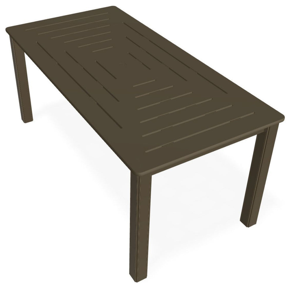 21" x 42" Rectangular Marine Grade Outdoor Coffee Table, Beachwood