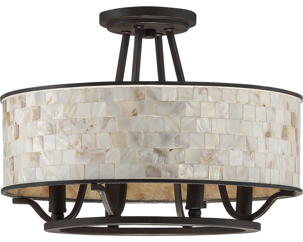 Quoizel AS1716PN Four Light Semi-Flush Mount Aristocrat Palladian Bronze