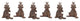 Royal Sitting Frog Figurine, 6-Piece Set