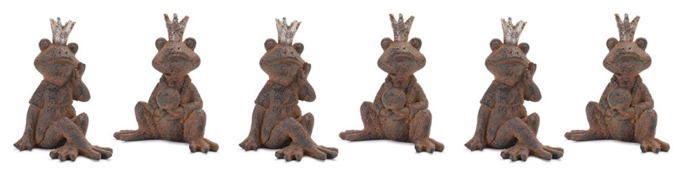 Royal Sitting Frog Figurine, 6-Piece Set