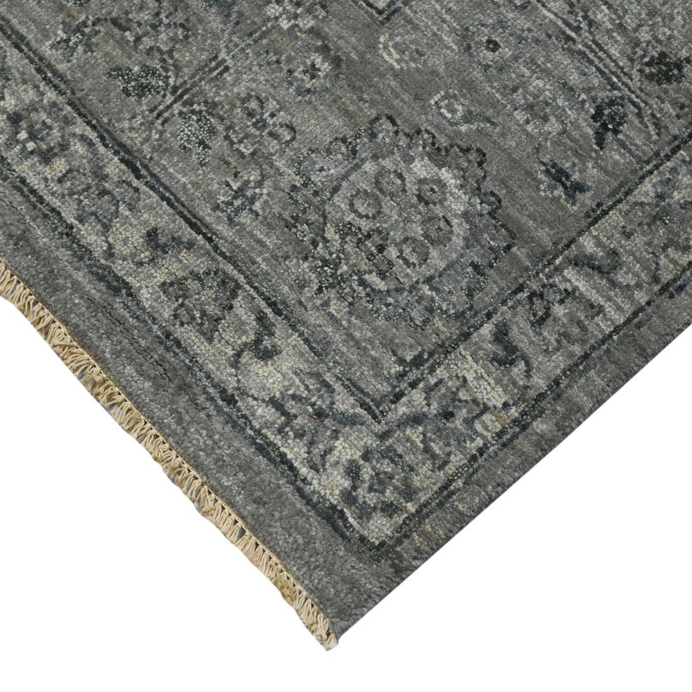 Nuit Arabe Elm Area Rug, Beige, 10' x 14', Bordered