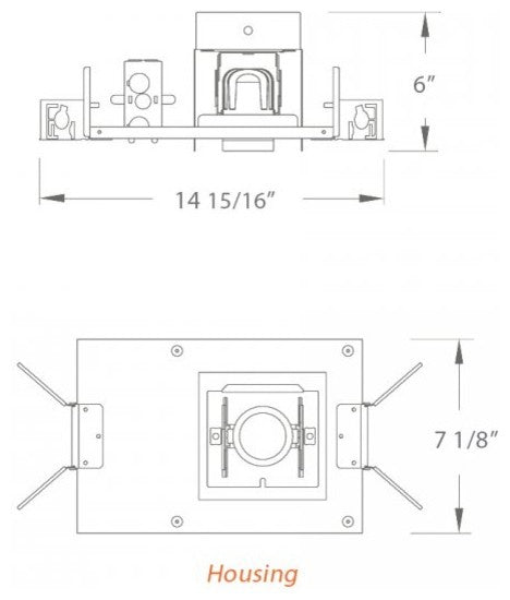 LED Precision Multiple Single-Light Non-IC Housing, 3000K Flood