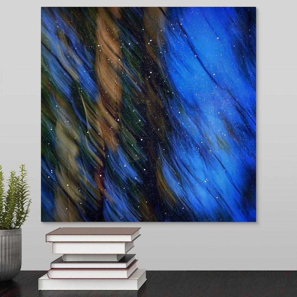 "Stardust on Pines" Wrapped Canvas Art Print, 16"x16"x1.5"