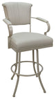 Miami Extra Tall 34" Swivel Metal Bar Stool - Noam Base, Ocean Beige Vinyl, Beige, 34"