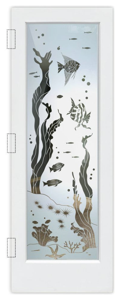 Interior Prehung Door or Interior Slab Door - Aquarium Fish - Primed - 30" x...