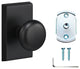 Ridgecrest Mountain Oakley Single Dummy Door Knob with Square Rosette, Flat Black