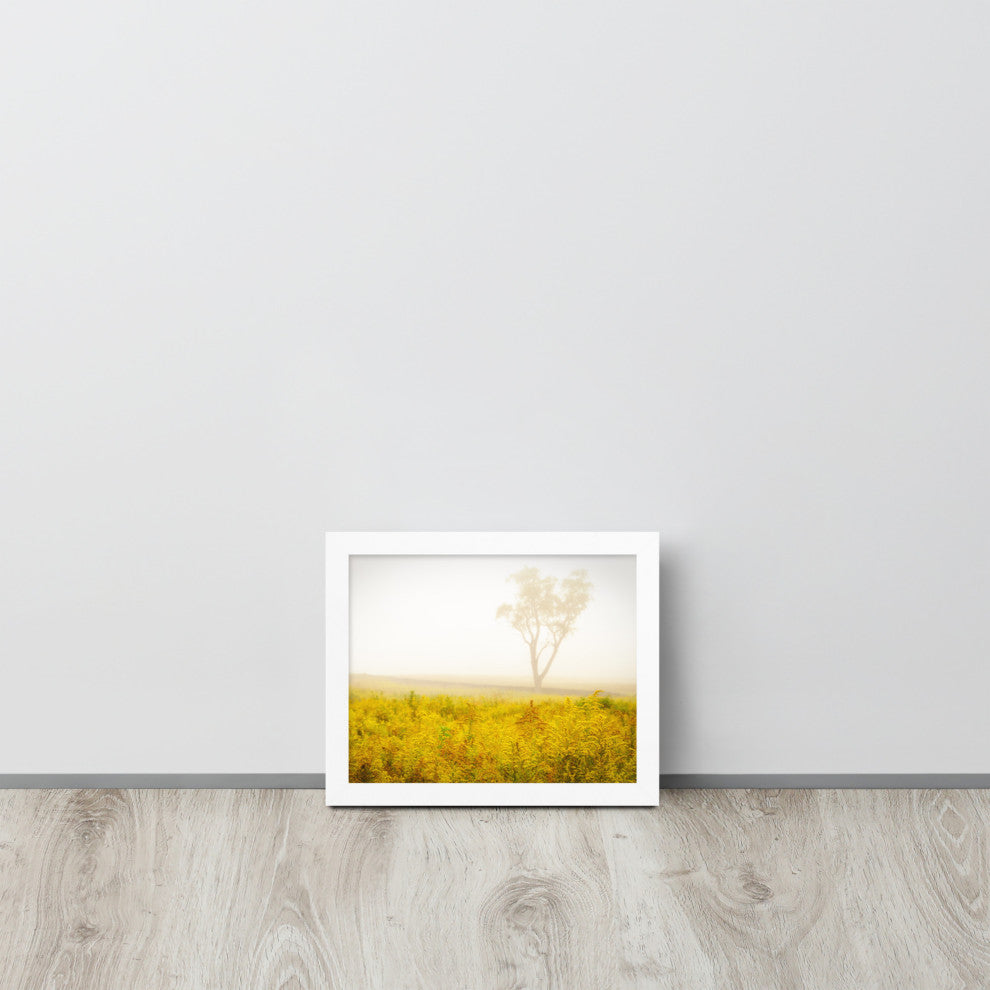 Dreams of Goldenrod and Fog Landscape Framed Photo Paper Wall Art Prints, White, 8" X 10"
