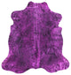6' 4" X 6' 0" Pink Metallic Cowhide Rug C2097