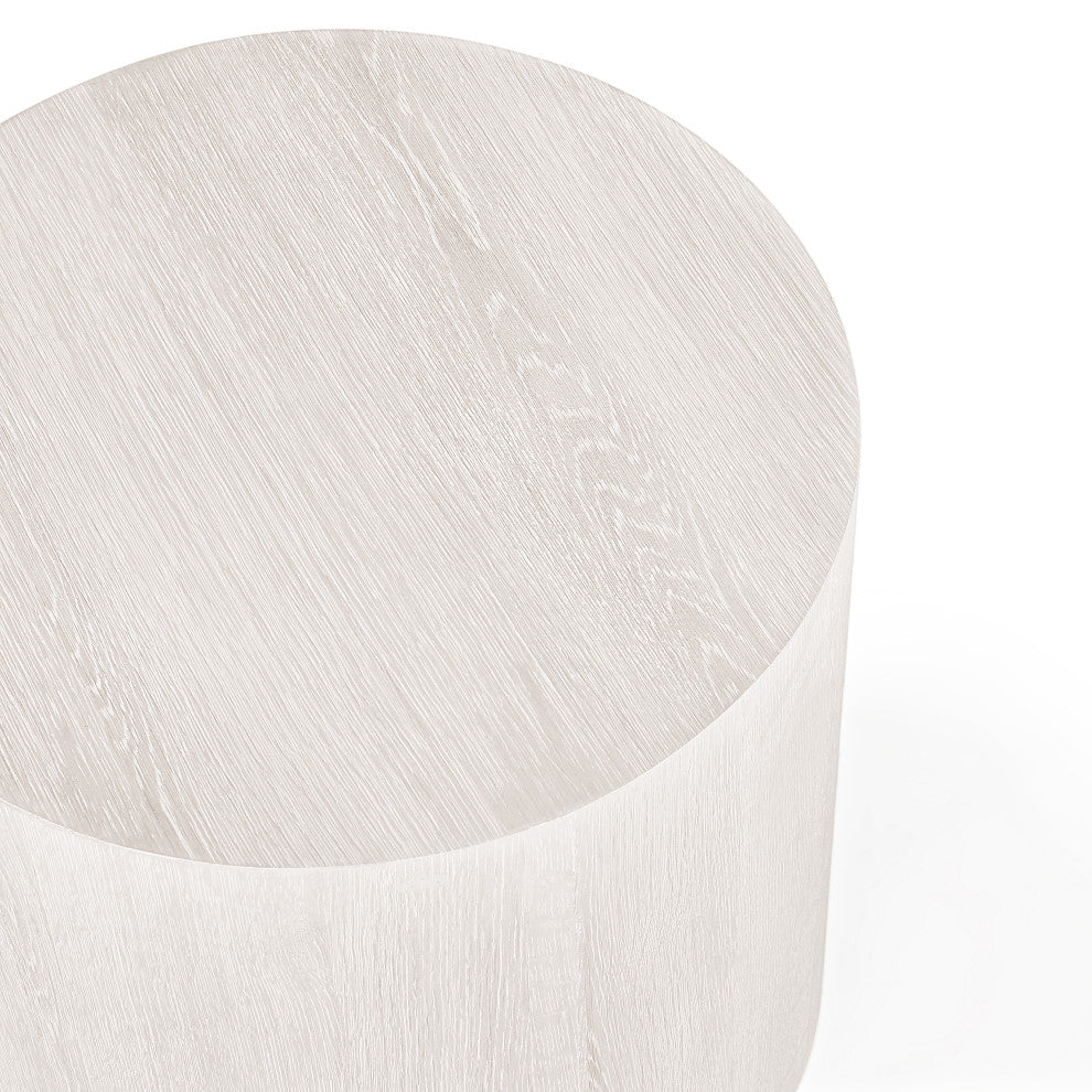 Layne 20" Round End Table by Kosas Home, White Wash