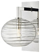 Breton 1 Light LED Wall Sconce, Polished Nickel Finish, Clear Hand-blown Glass