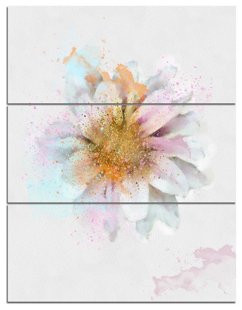 Beautiful Flower with Yellow Stigma, Floral Triptych Canvas Art, 28x36, 3 Panels