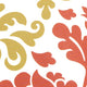 Pillow Decor - Bohemian Damask Red, White and Ocher Throw Pillow