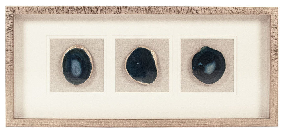 Three Blue Geode Wall Art